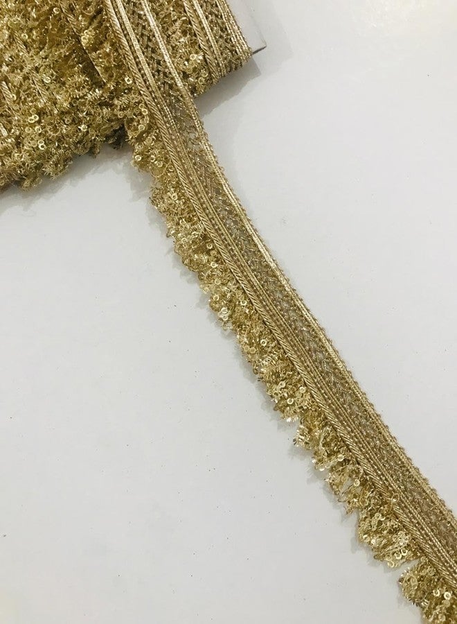 ANIDA Saree Border Golden lace Traditional Indian Lace Trim Silver lace Decorative Metallic Sequin Trim, Dupatta, Kurti, Dress, lehgha KIREN LACE, DIY etc 9 Meter Packing Colour (PAL Mate) - Image 2